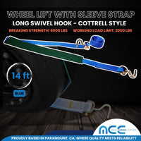 Load image into Gallery viewer, USA 2&quot; Replacement Over-Tire Straps w/ Long Swivel Hook (Fits Cottrell Trailers)

