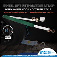 Load image into Gallery viewer, USA 2&quot; Replacement Over-Tire Straps w/ Long Swivel Hook (Fits Cottrell Trailers)
