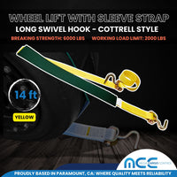 Load image into Gallery viewer, USA 2&quot; Replacement Over-Tire Straps w/ Long Swivel Hook (Fits Cottrell Trailers)
