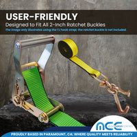 Load image into Gallery viewer, 2&quot; x 10&#39; Tie Down Strap w/ TJ Cluster Hook for Wrecker Tow Truck Auto Hauling
