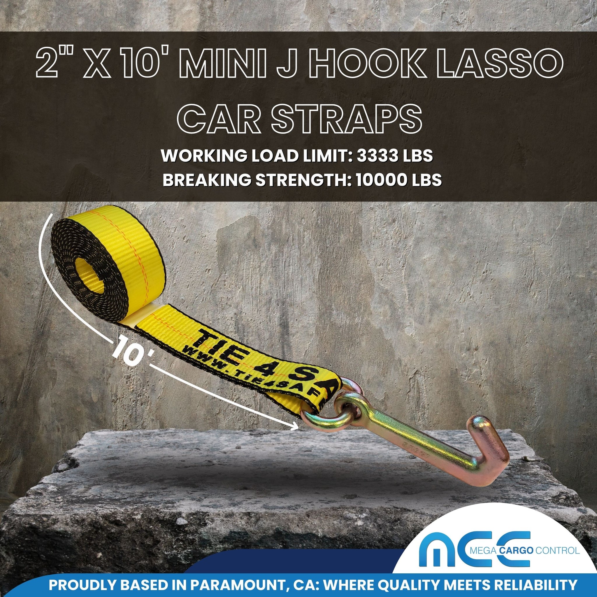 2 Pack Heavy Duty G70 2 X 10' Mini J Hook Towing Strap For Trailer Wrecker - Foto 7