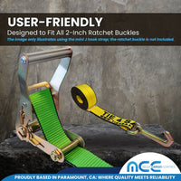 Load image into Gallery viewer, G70 2&quot; x 10&#39; Mini J Hook Towing Trailer Wrecker Tie Down Strap
