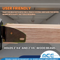 Load image into Gallery viewer, E-Track Kit - 12PC E-Track Kit – 5' Rails &amp; Wood Beam Socket Brackets

