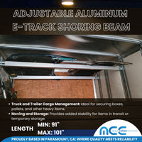 Load image into Gallery viewer, 2 Pack Aluminum E-Track Decking Beam Semi-Trailer Load Lock Cargo Bar 91&quot; - 101&quot;

