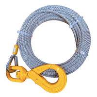 Load image into Gallery viewer, 3/8" x 50' 56' and 100' Wire Rope Winch Cable w/ Self Locking Hook
