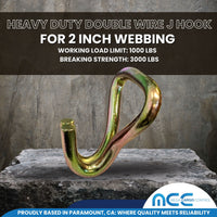 Load image into Gallery viewer, 2&quot; Double Wire J Hook -1,000 lbs WLL

