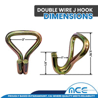 Load image into Gallery viewer, 2&quot; Double Wire J Hook -1,000 lbs WLL
