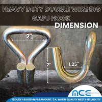 Load image into Gallery viewer, 2&quot; Double Wire  J Hook (Wide Gap) - 2,000 lbs WLL
