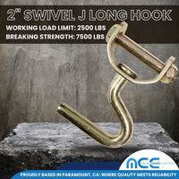 Load image into Gallery viewer, Swivel J Hook for 2&quot; Webbing - 2,500 lbs WLL (Long)
