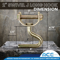 Load image into Gallery viewer, Swivel J Hook for 2&quot; Webbing - 2,500 lbs WLL (Long)
