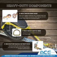 Load image into Gallery viewer, Adjustable Tow Dolly Basket Straps with Twisted Snap Hooks and Ratchets
