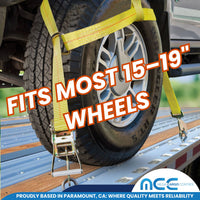 Load image into Gallery viewer, Adjustable Tow Dolly Basket Straps with Twisted Snap Hooks and Ratchets
