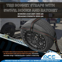 Load image into Gallery viewer, Tire Bonnet Straps With Swivel Hooks and Ratchet
