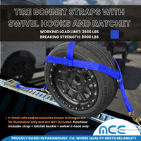 Load image into Gallery viewer, Tire Bonnet Straps With Swivel Hooks and Ratchet
