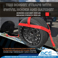 Load image into Gallery viewer, Tire Bonnet Straps With Swivel Hooks and Ratchet
