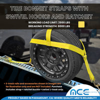 Load image into Gallery viewer, Tire Bonnet Straps With Swivel Hooks and Ratchet
