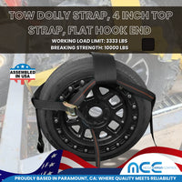 Load image into Gallery viewer, Tow Dolly Strap, 4 Inch Top Strap, Flat Hook End

