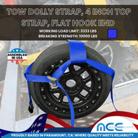Load image into Gallery viewer, Tow Dolly Strap, 4 Inch Top Strap, Flat Hook End
