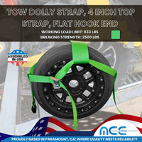 Load image into Gallery viewer, Tow Dolly Strap, 4 Inch Top Strap, Flat Hook End
