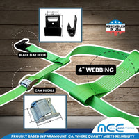 Load image into Gallery viewer, Tow Dolly Strap, 4 Inch Top Strap, Flat Hook End
