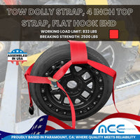 Load image into Gallery viewer, Tow Dolly Strap, 4 Inch Top Strap, Flat Hook End
