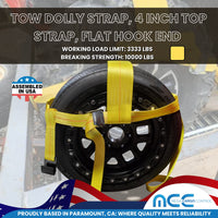 Load image into Gallery viewer, Tow Dolly Strap, 4 Inch Top Strap, Flat Hook End
