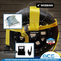 Load image into Gallery viewer, Tow Dolly Strap, 4 Inch Top Strap, Flat Hook End
