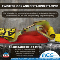 Load image into Gallery viewer, USA Combination Ratchet &amp; Axle Strap w/ Twist Hook &amp; Adjustable Axle Strap
