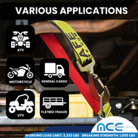 Load image into Gallery viewer, USA Combination Ratchet &amp; Axle Strap w/ Twist Hook &amp; Adjustable Axle Strap
