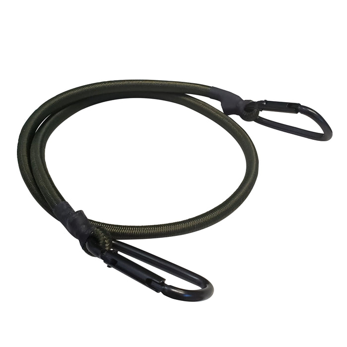 10 Pack Army Green & Khaki Bungee Cords with Carabiner Hooks