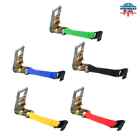 Load image into Gallery viewer, USA 3&quot; 4&quot; Ratchet Tie Down Short Fixed End Strap w/Flat Hook
