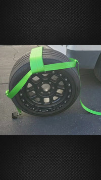 Load and play video in Gallery viewer, Tow Dolly Strap, 4 Inch Top Strap, Flat Hook End
