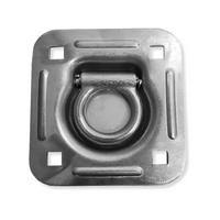 Load image into Gallery viewer, Recessed Square Pan Floor Mount D Rings - Stainless Steel
