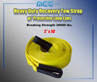 Load image into Gallery viewer, 2&quot;  Heavy Duty Recovery Tow Strap with Protective Loop Eyes Towing
