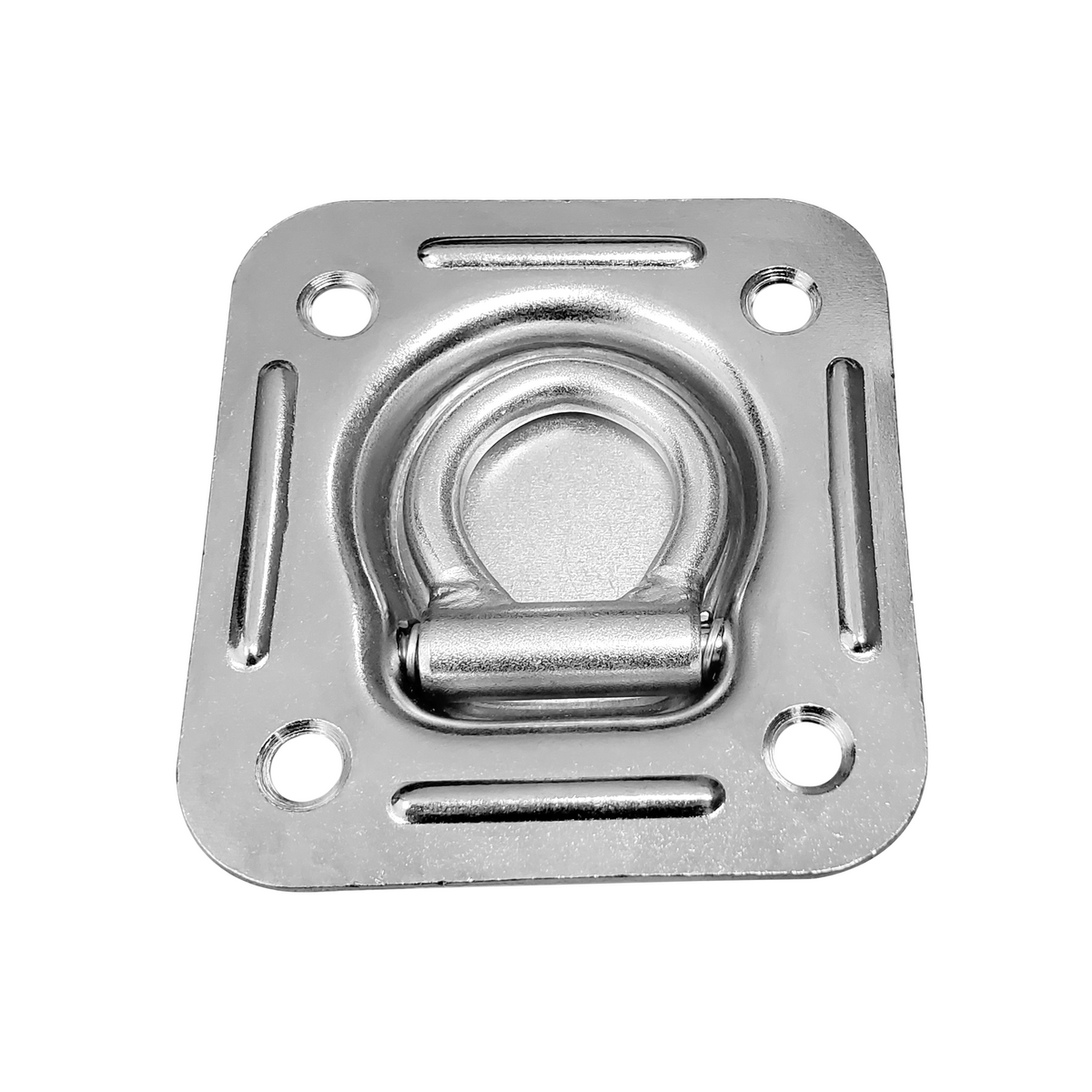 Recessed Square Pan Floor Mount D Rings - Zinc-Plated