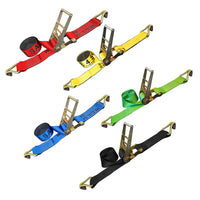 Load image into Gallery viewer, 3&quot; Ratchet Tie Down Strap w/ J Wire Hooks
